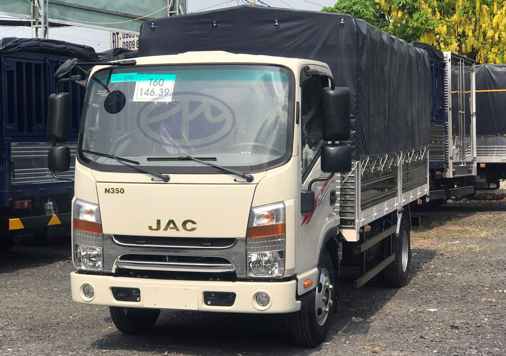 xe tải jac n350s động cơ cummins mỹ 3490 kg thùng mui bạt 4m3 3t5 giá tốt