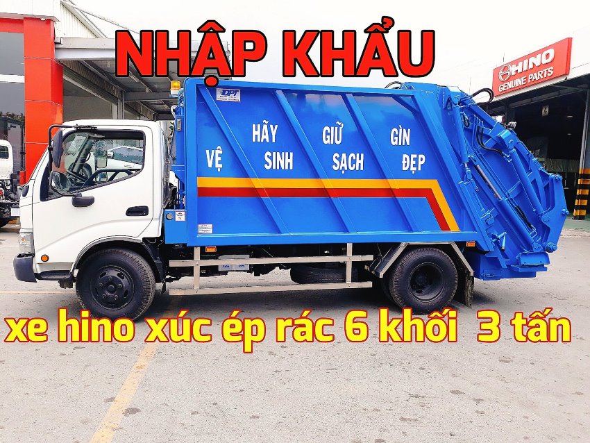 xe ép rác 6 khối 3 tấn hino xzu342l nhập khẩu inodonesia